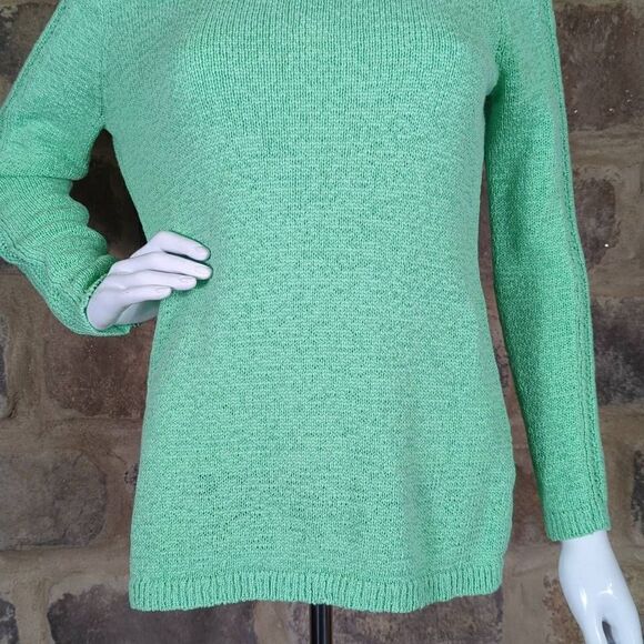RACHEL Zoe Seafoam Green Knit Sweater Woman's Size Large Long Sleeve Loose Knit - Picture 4 of 11